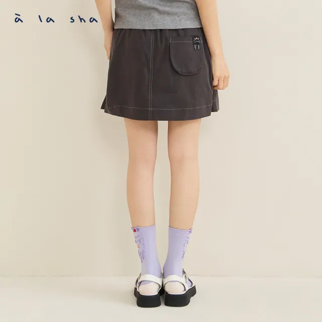 【a la sha】蘋果貓口袋鬆緊褲裙
