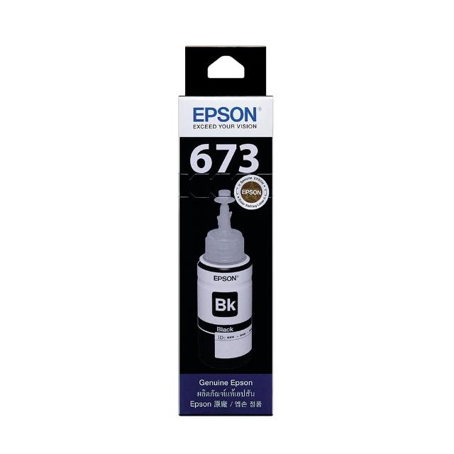 【EPSON】官方直營 673 原廠黑色墨水罐/墨水瓶 70ml(T673100)(L800/L1800/L805)