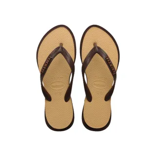 【havaianas 哈瓦仕】拖鞋 女鞋 夾腳拖 尖頭 修飾腳型 Top Point Fusion 沙色/咖啡 4150172-1859W (哈瓦士)