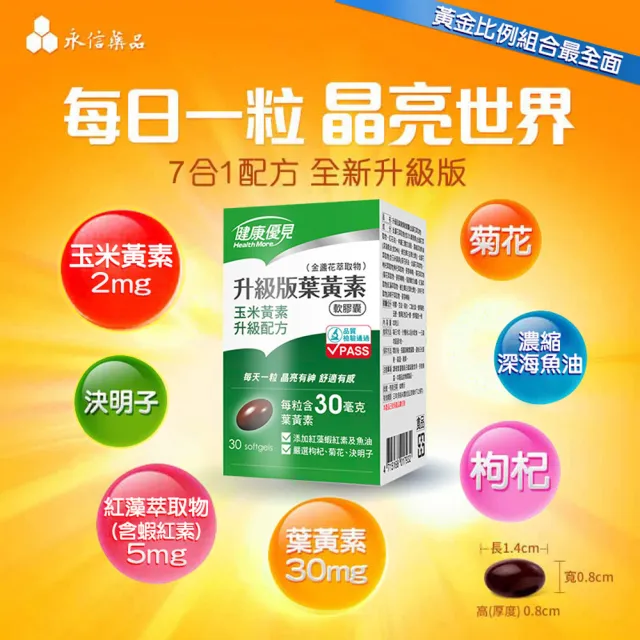 【健康優見】高單位升級版葉黃素軟膠囊x10瓶+贈永信HAC綜合維他命B群+鋅或+鐵x2瓶(30錠/瓶)-永信監製