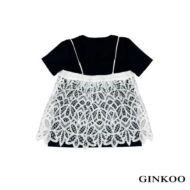 【GINKOO 俊克】蕾絲吊帶二件式上衣