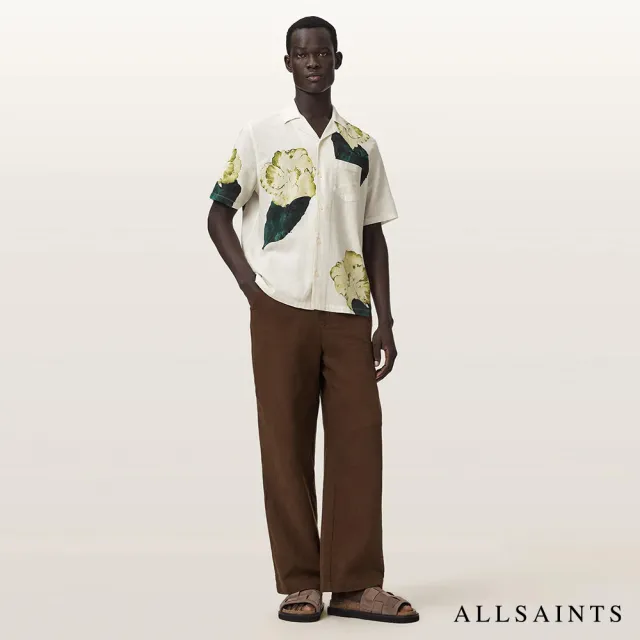 【ALLSAINTS】NOUVELLE 亞麻印花夏威夷襯衫 M105SE(舒適版型)