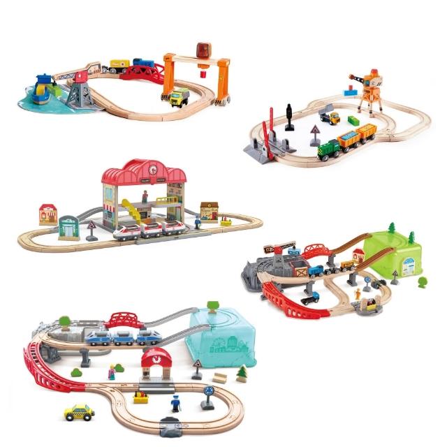 【Hape】超人氣經典軌道組5款任選(軌道車/火車/汽車/軌道遊戲/家家酒/玩具車)