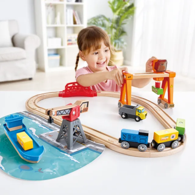 【Hape】超人氣經典軌道組5款任選(軌道車/火車/汽車/軌道遊戲/家家酒/玩具車)
