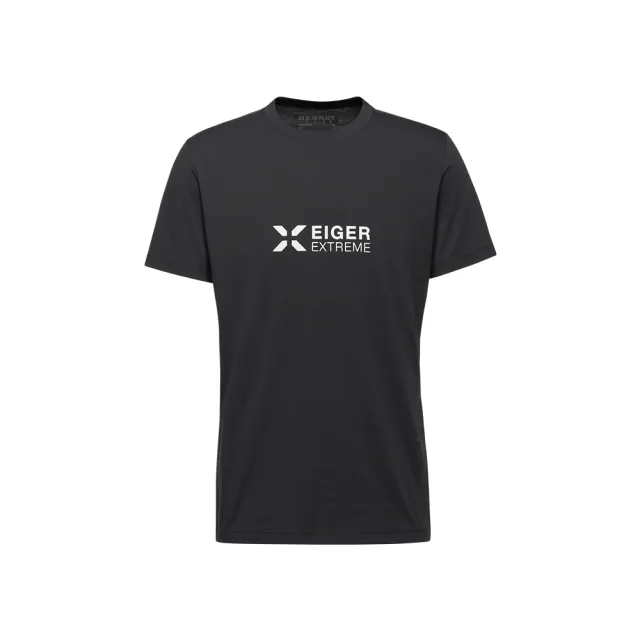 【Mammut 長毛象】Eiger Logo T-Shirt 極限艾格有機棉混紡機能短袖T恤 黑色 男款 #1017-06840