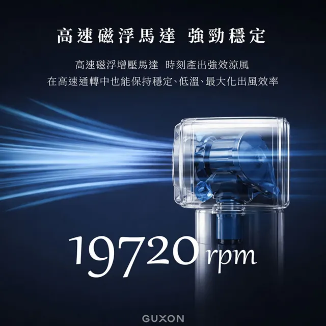【GUXON】迷你冰敷手持高速風扇 (100段速+登山扣設計)