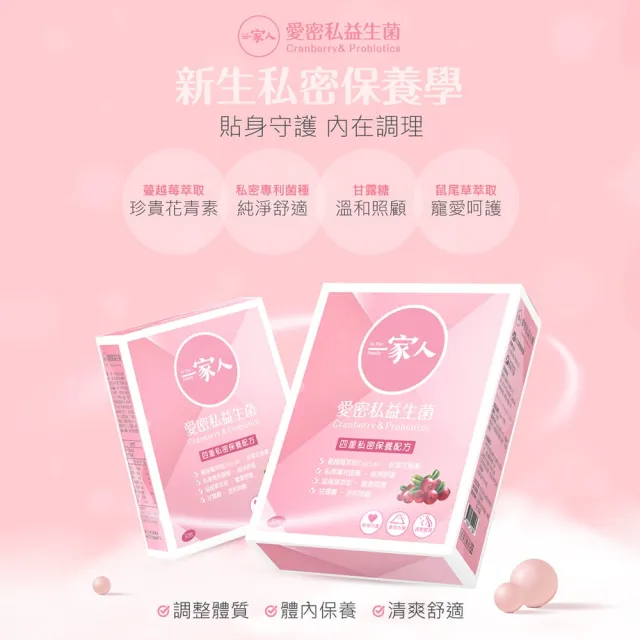 【YM BIOMED 陽明生醫】一家人愛密私益生菌x4盒組(30包/盒  私密處保養 蔓越莓 益生菌 甘露糖 鼠尾草)