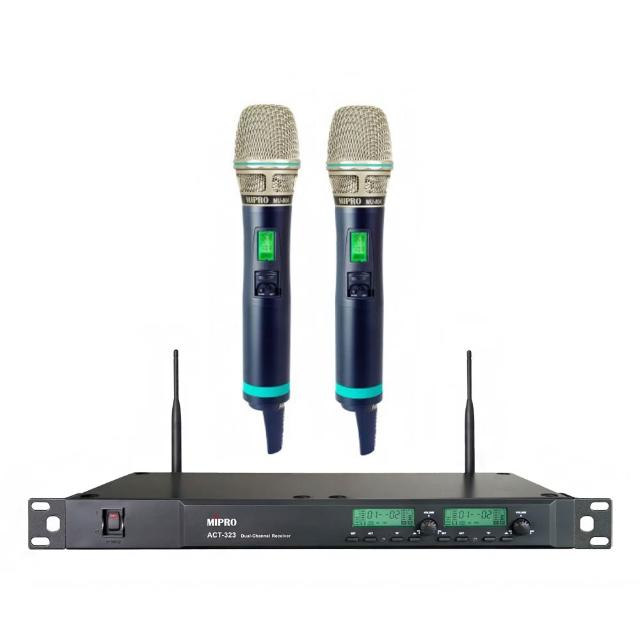 【MIPRO】ACT-323 雙頻道自動選訊無線麥克風500H/MU80A 配2手握 無線麥克風