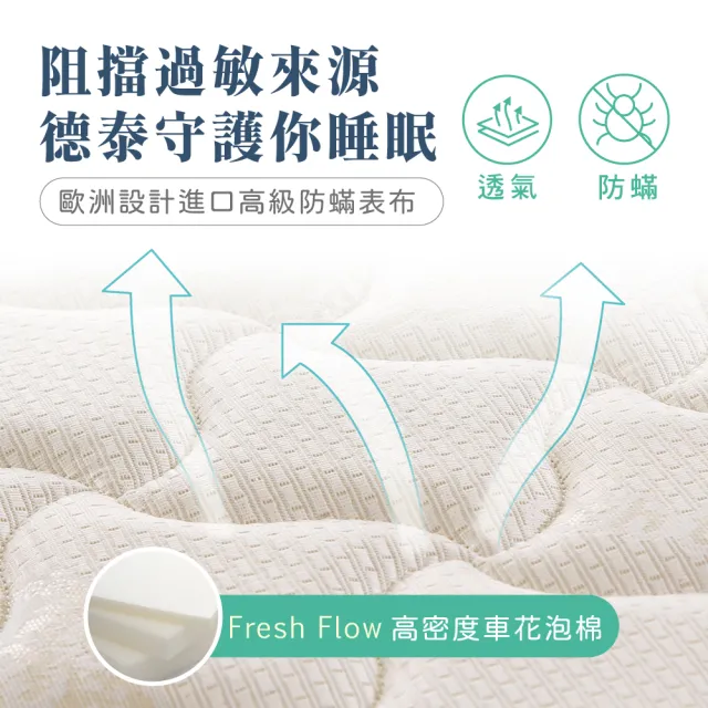 【德泰法蘭西床】索歐系列 頂級飯店獨立筒 彈簧床墊-雙大6尺