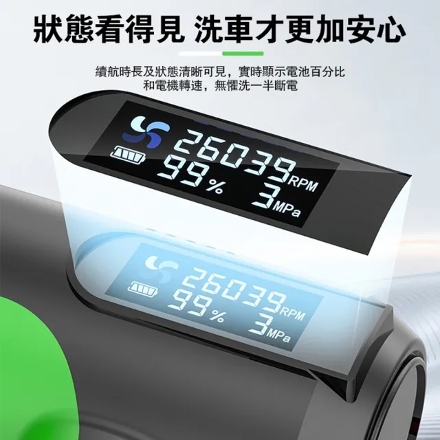 【Ogula 小倉】高壓清洗機 高壓洗車機 自吸兩用 數顯電量 無刷高壓洗車槍(五節兩電)無線洗車機 高壓水槍