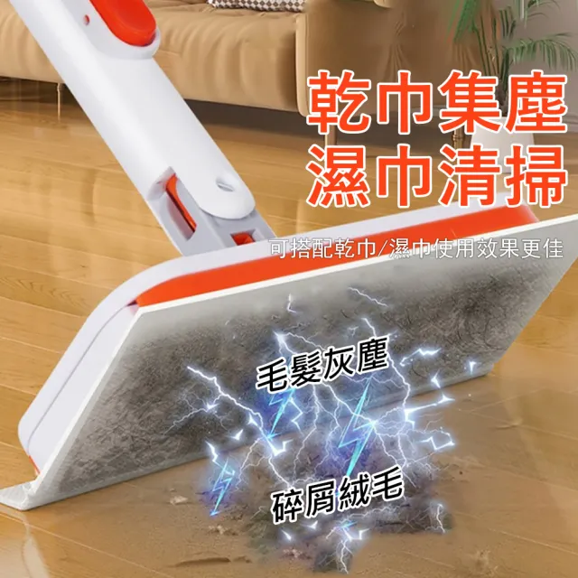 【Kyhome】洗臉巾環保拖把 自動夾布小拖把 免手洗清潔拖把 家用清潔平板拖把 懶人拖把