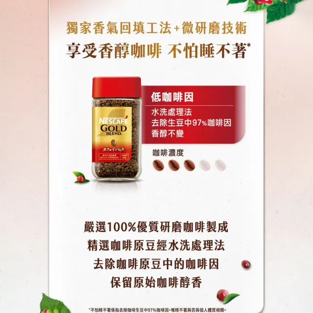 【NESCAFE 雀巢咖啡】金牌微研磨咖啡低咖啡因5罐組 (-97%咖啡因)