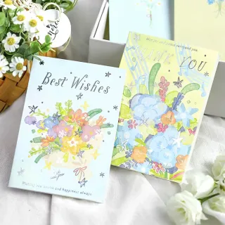 【德德小品集】韓系燙銀 枝間花藝  附信封 生日卡 感謝卡 畢業卡 水彩花卉 婚禮 教師節 謝師 隨附禮物