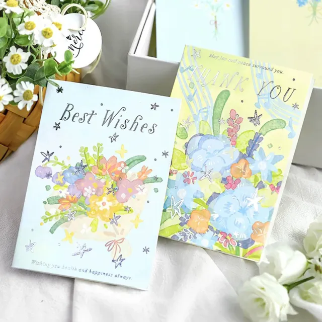 【德德小品集】韓系燙銀 枝間花藝  附信封 生日卡 感謝卡 畢業卡 水彩花卉 婚禮 教師節 謝師 隨附禮物