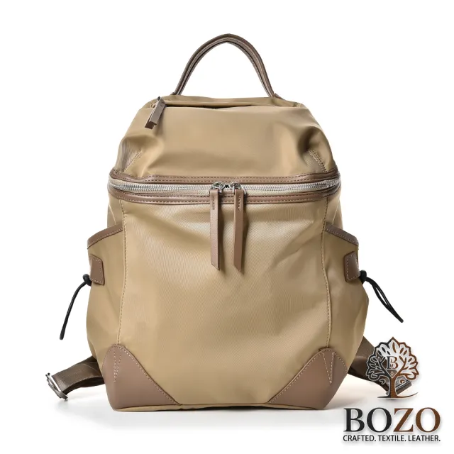 【BOZO 伯樂】雙11 防水Kirya通勤旅遊百搭大開口電腦包後背包-B0266(防水包 卡其色)