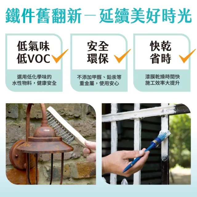 【得利】Dulux官方旗艦店★亮光 (金屬/塑膠/塑鋼)水性調合漆組合 電腦調色（2公升裝組）｜客製化調色漆