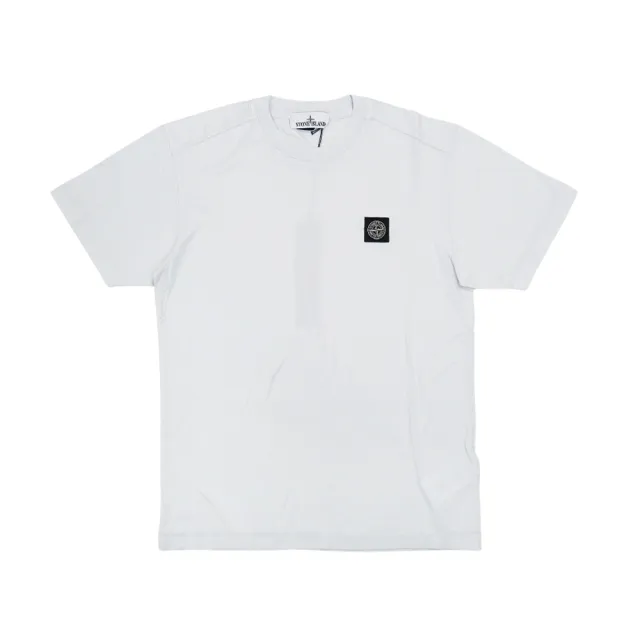 【Stone Island】十字品牌黑標男生短袖上衣(天空藍)
