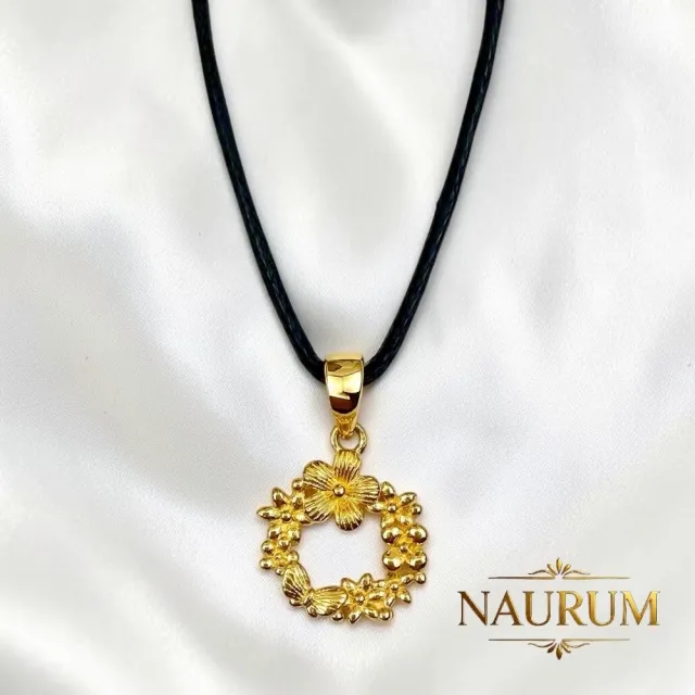 (NAURUM)黃金墜飾時光花廊0.29錢附贈皮繩