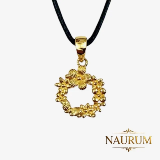 (NAURUM)黃金墜飾時光花廊0.29錢附贈皮繩