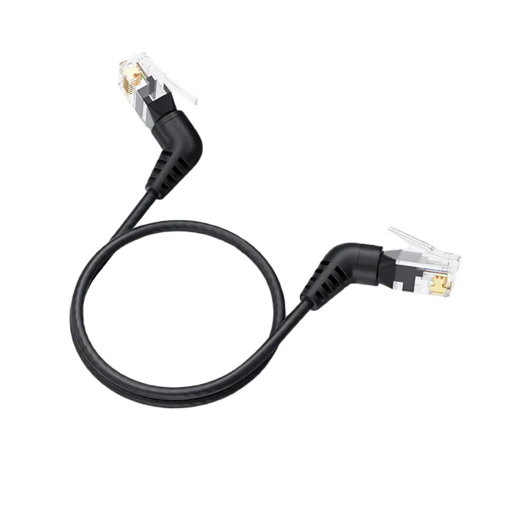 【ＭoZuo】Cat.6a 10Gbps極速 可旋轉彎頭電競網路線 黑 5米