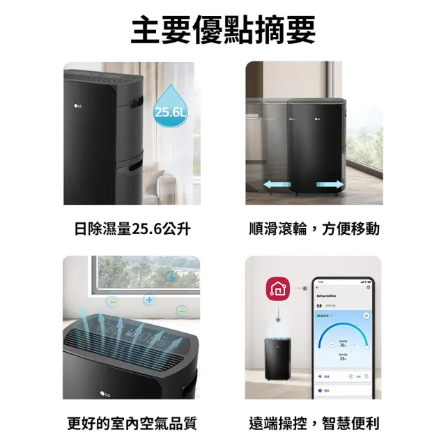 【LG 樂金】官方旗艦 25.6公升雙變頻除濕機◆PuriCare 曜黑(WD261VKF0)