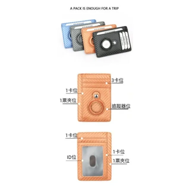 真皮防丟防盜刷卡包 - AIRTAG需自備 卡包 卡夾