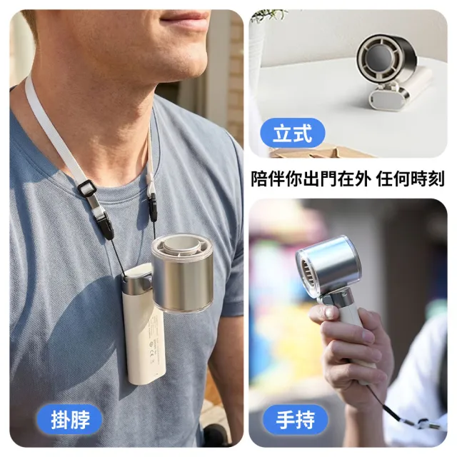 【Philips 飛利浦】3色可選-製冷 高速100檔手持風扇 Type-C充電/LED顯示(ACR3144)