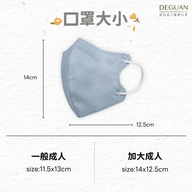 【Deguan】德冠DG 3D立體成人醫療口罩 大包裝(200入/盒 一般及加大尺寸)