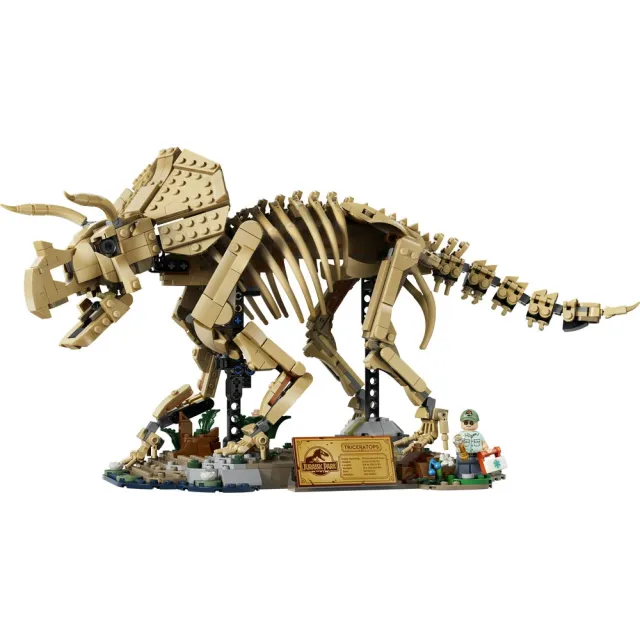【LEGO 樂高】侏羅紀世界系列 77985 恐龍化石：三角龍(恐龍玩具 居家擺設 禮物 玩具)