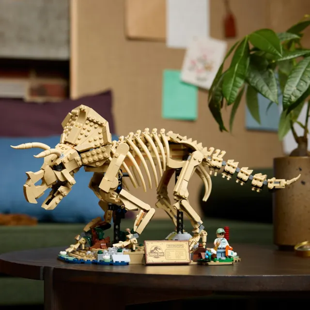 【LEGO 樂高】侏羅紀世界系列 77985 恐龍化石：三角龍(恐龍玩具 居家擺設 禮物 玩具)
