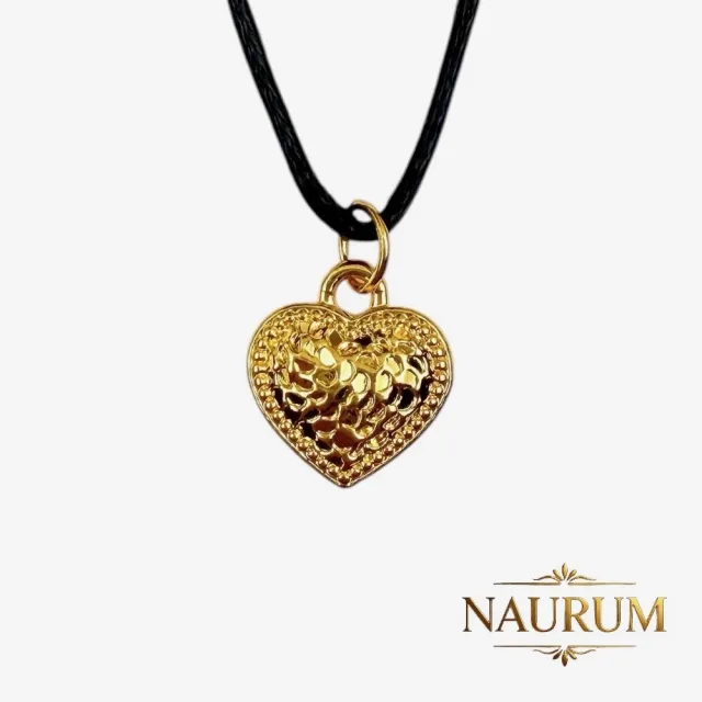 (NAURUM)黃金墜飾心心相隨0.07錢附贈皮繩