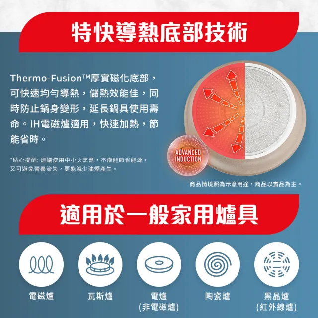 【Tefal 特福】法國製巧變精靈系列可拆式不沾鍋3鍋6件組-奶茶粉(IH爐可用鍋/電磁爐適用)