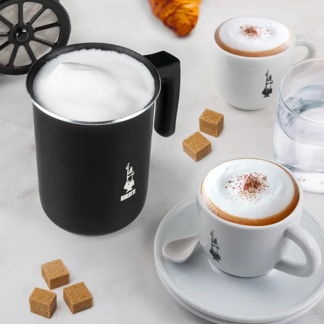 【Bialetti 比亞樂堤】雙層手打奶泡杯-1000ml(冷熱奶泡皆可打/免插電/奶泡神器)