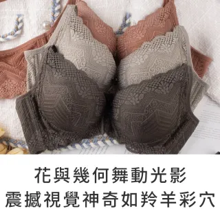 【玉如阿姨】落日哲學家內衣。圓挺集中更顯胸型 台灣製※0717奶茶(A.B.C.D罩 軟鋼圈 集中 飽滿)
