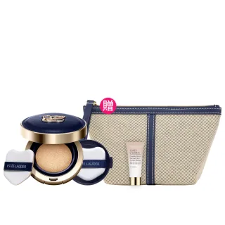 【Estee Lauder 雅詩蘭黛】粉持久天生美肌氣墊粉餅(SPF20-25/PA+++/一盒2蕊液態粉餅/IU同款/防曬)