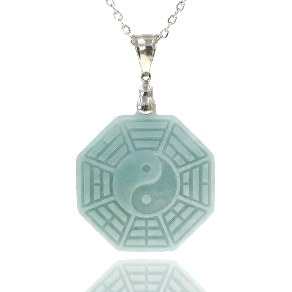 石山　字輪觀集　新品 喜緣玉品】天然翡翠玉石五行八卦項鍊(獨家設計) - momo購物網- 好評