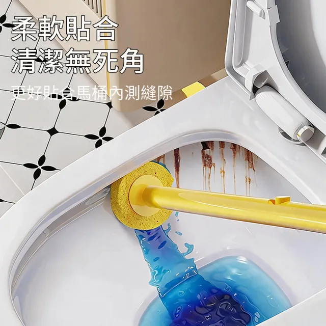 Homeco 一次性馬桶刷附底座｜壁掛式清潔刷 替換刷頭 廁所清潔神器 衛生間廁所清潔神器 替換頭12片