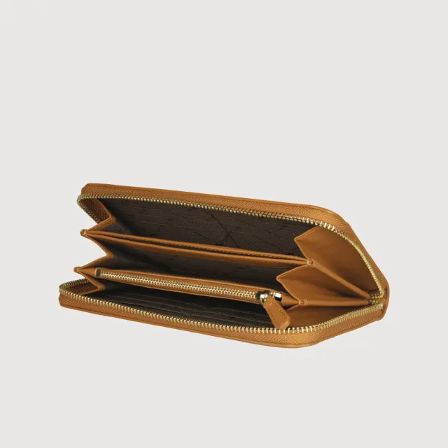【BRAUN BUFFEL 德國小金牛】婕娜 13卡拉鍊長夾-多色任選(BF2005-602-BK/BRA) 錢包送禮推薦