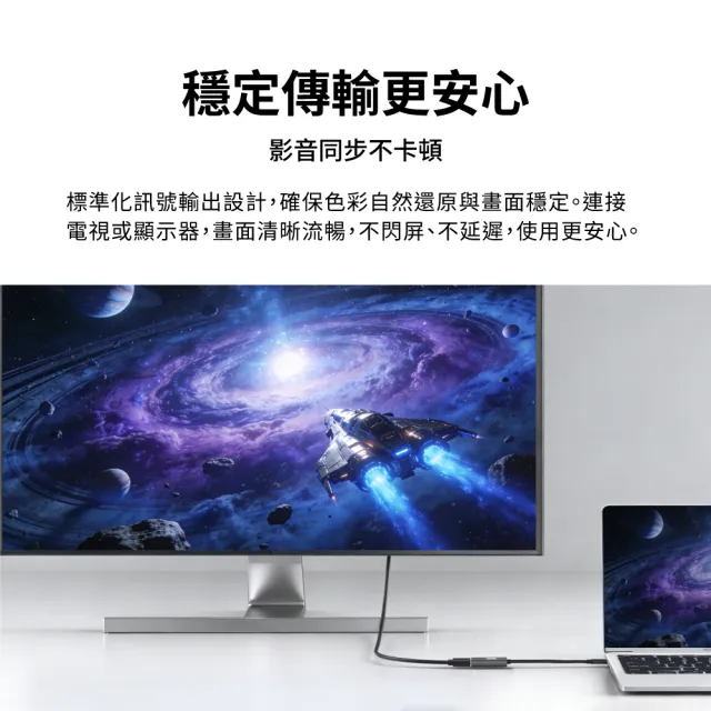 【PX 大通】8K@60 4K@240 Type C hub C轉HDMI集線器 USB-C 3.1 影音轉接器手機筆電 to HDMI(CH8)