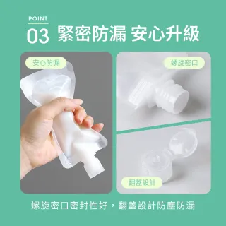 【VOLA 維菈】旅行分裝袋 翻蓋擠壓式 隨身分裝瓶 出國收納 洗髮精乳液分裝袋 透明便攜 盥洗用品