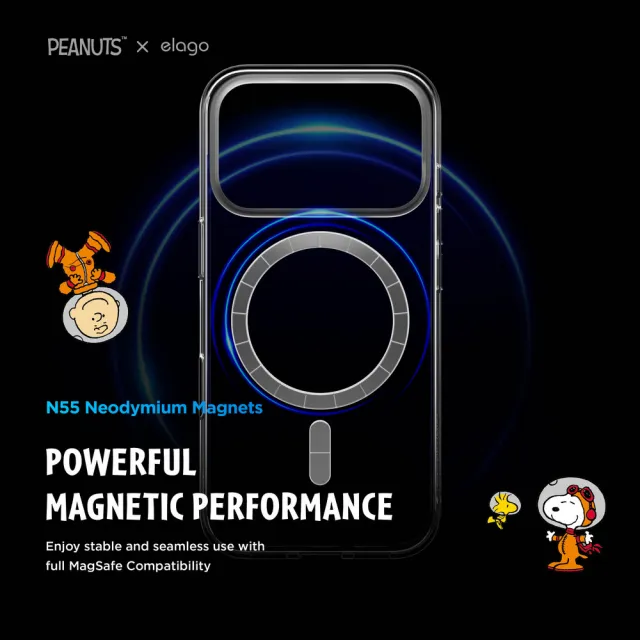【Elago】PEANUTS 史努比&歐拉夫家族 iPhone 17/16系列 磁吸防摔邊框手機殼
