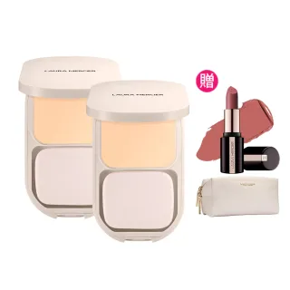 【LAURA MERCIER 蘿拉蜜思】極致煥顏清透完美粉餅 2入囤貨組(保濕撫紋/抗氧化/不控油)