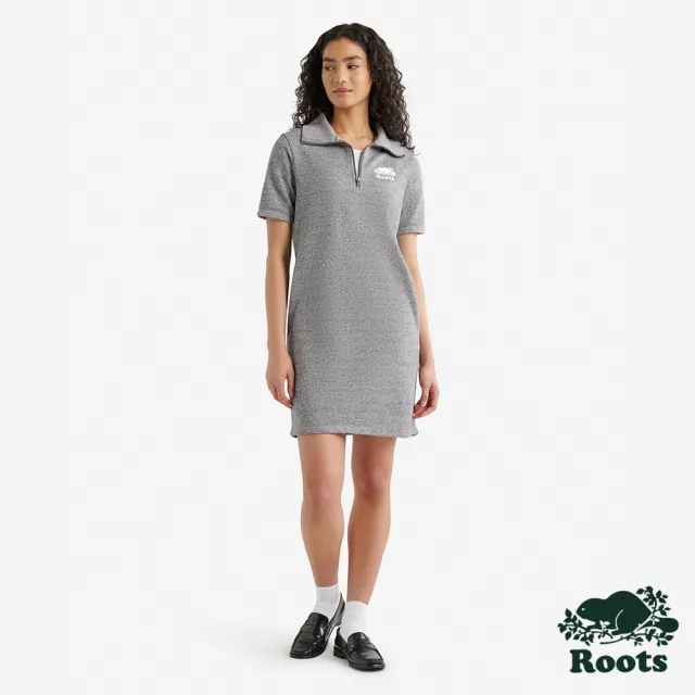 【Roots】Roots 女裝- COOPER TERRY SS 半拉鍊洋裝(灰色)