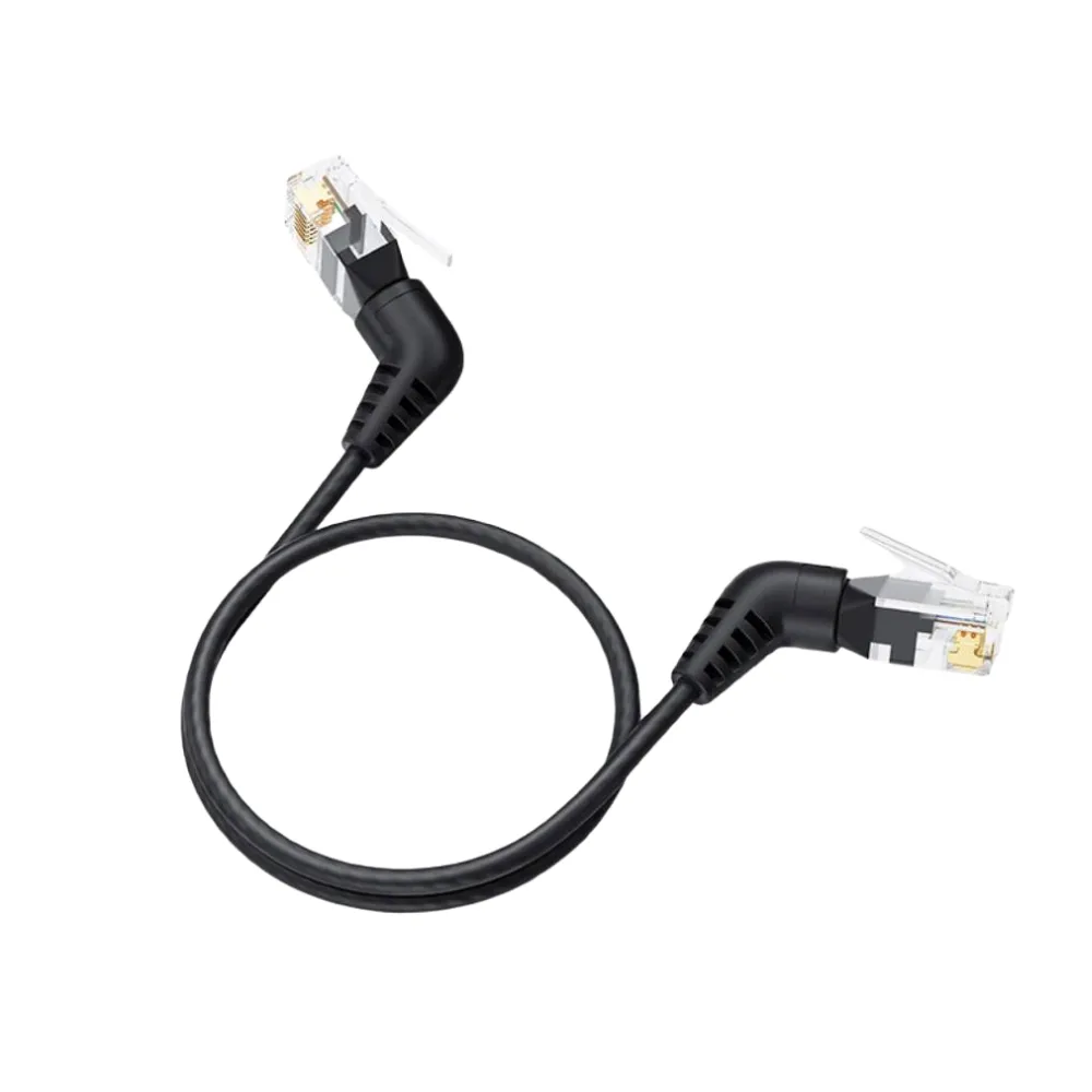 【UniSync】彎頭旋轉設計 Cat8 40Gbps極速電競網路線 黑(3M)