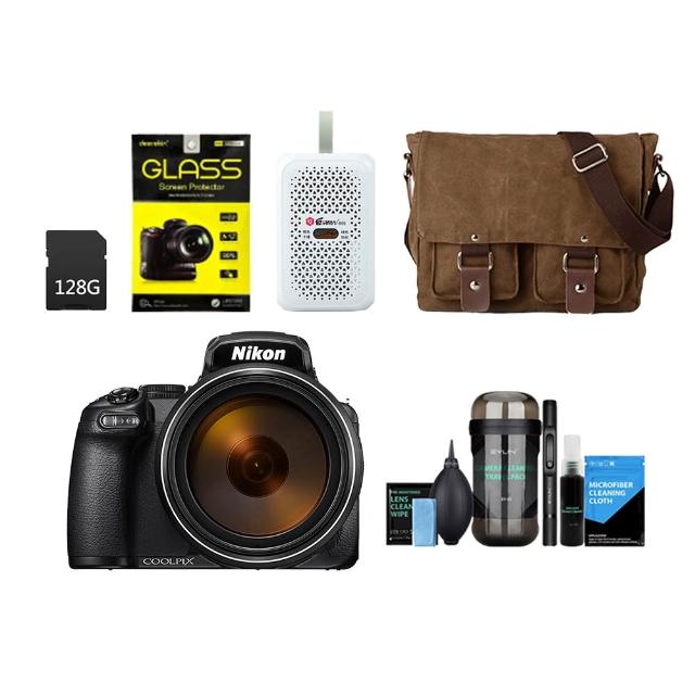 【Nikon 尼康】COOLPIX P1100+128G記憶卡+EY-15清潔組+CR-2101C側背包+DK鋼化貼+HD-100C電子除濕卡(公司貨)