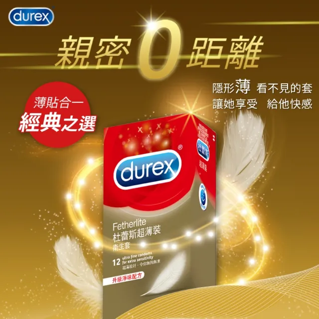 【Durex 杜蕾斯】超薄裝24入/凸點裝12入/螺紋裝12入衛生套(共48入 保險套/衛生套/避孕套/安全套/避孕)