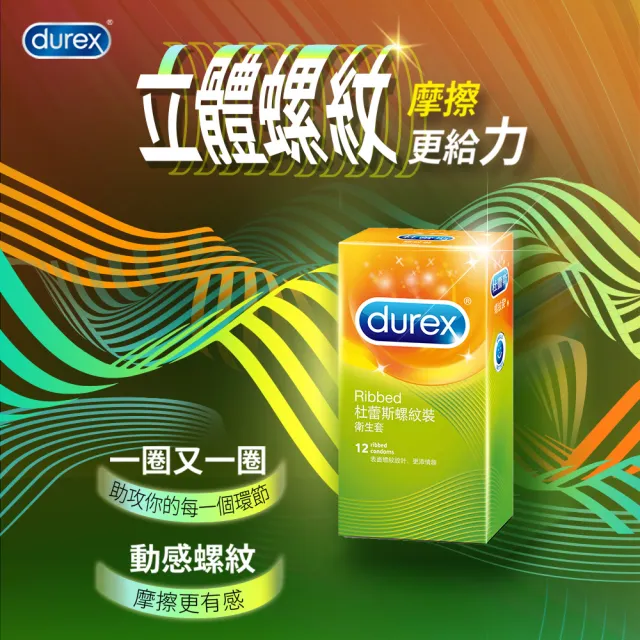 【Durex 杜蕾斯】超薄裝24入/凸點裝12入/螺紋裝12入衛生套(共48入 保險套/衛生套/避孕套/安全套/避孕)