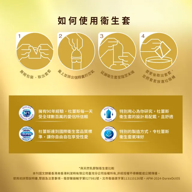 【Durex 杜蕾斯】真觸感裝衛生套1盒(3入 保險套/衛生套/避孕套/安全套/避孕/避孕套/保險套推薦)