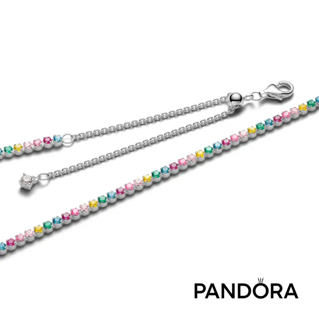 【Pandora 潘多拉】絢麗虹彩網球項鏈