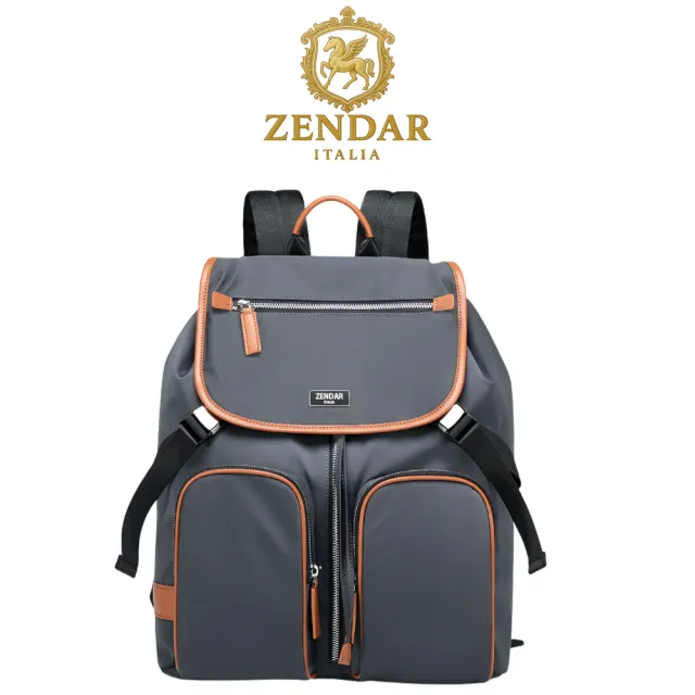 【ZENDAR】台灣總代理 限量3折 頂級高彈性防潑水休閒旅行後背包 瓦倫系列 全新專櫃展示品(灰色 男包 女包)